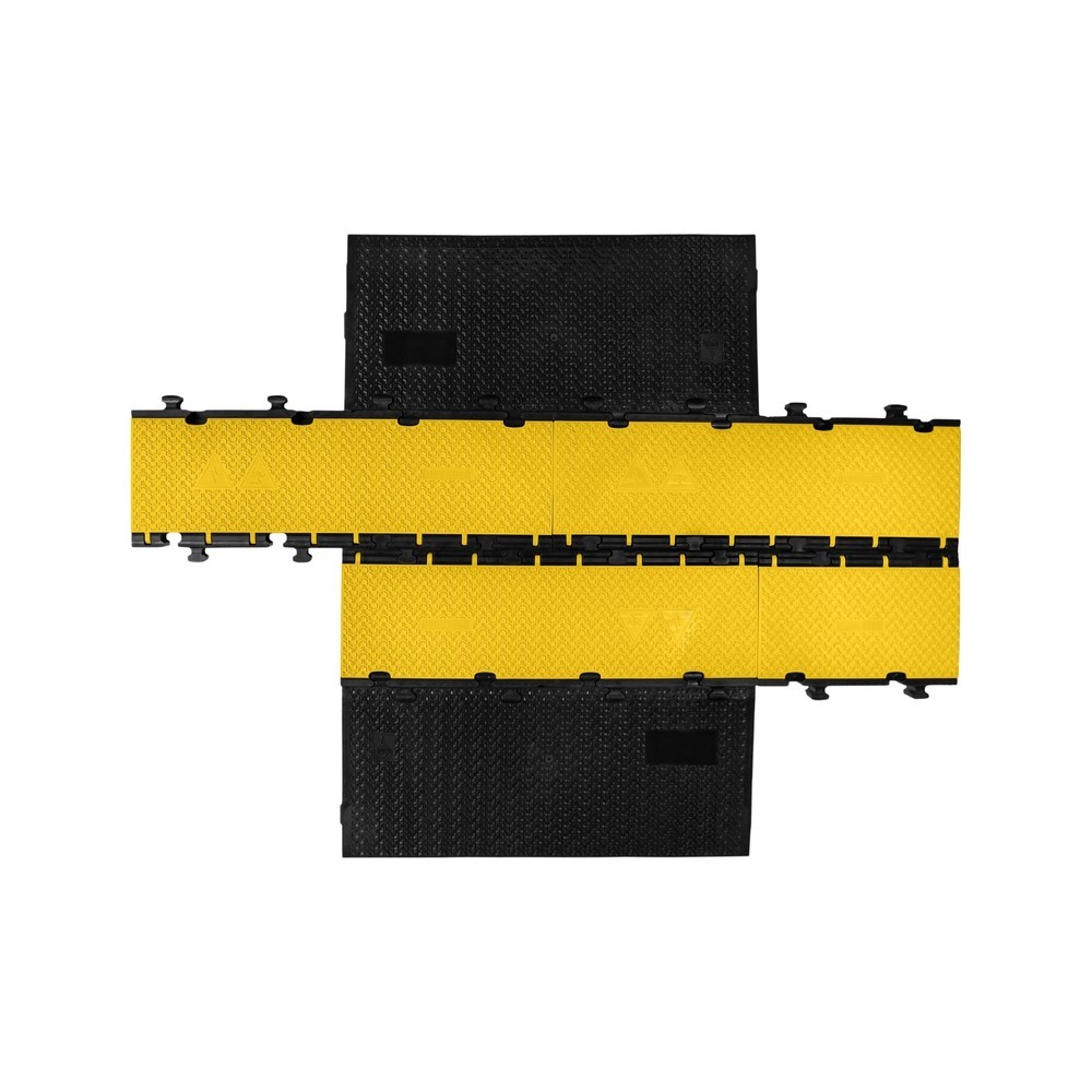Produktabbildung Nr. 4: Partie centrale du passage de câbles Defender® MIDI 5 2D by Adam Hall, 5 canaux, noire/jaune, demi-version