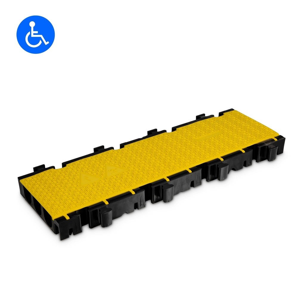 Produktabbildung Nr. 1: Partie centrale du passage de câbles Defender® MIDI 3 2D by Adam Hall, 3 canaux, noire/jaune