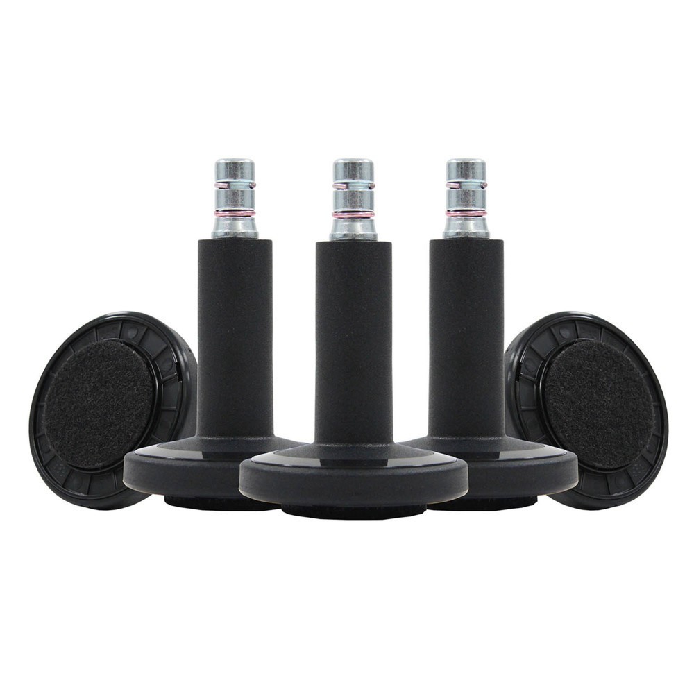 Produktabbildung Nr. 3: 5x patins de sol hjh OFFICE STATO-M tige 11 mm / 60 mm pieds avec feutre, (lot de 5), noir