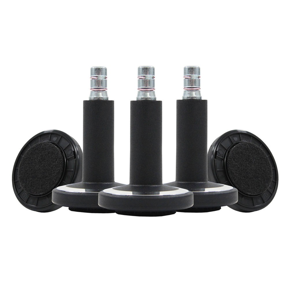 Produktabbildung Nr. 3: 5x patins de sol hjh OFFICE STATO-M tige 11 mm / 60 mm pieds avec feutre, (lot de 5), noir/chromé