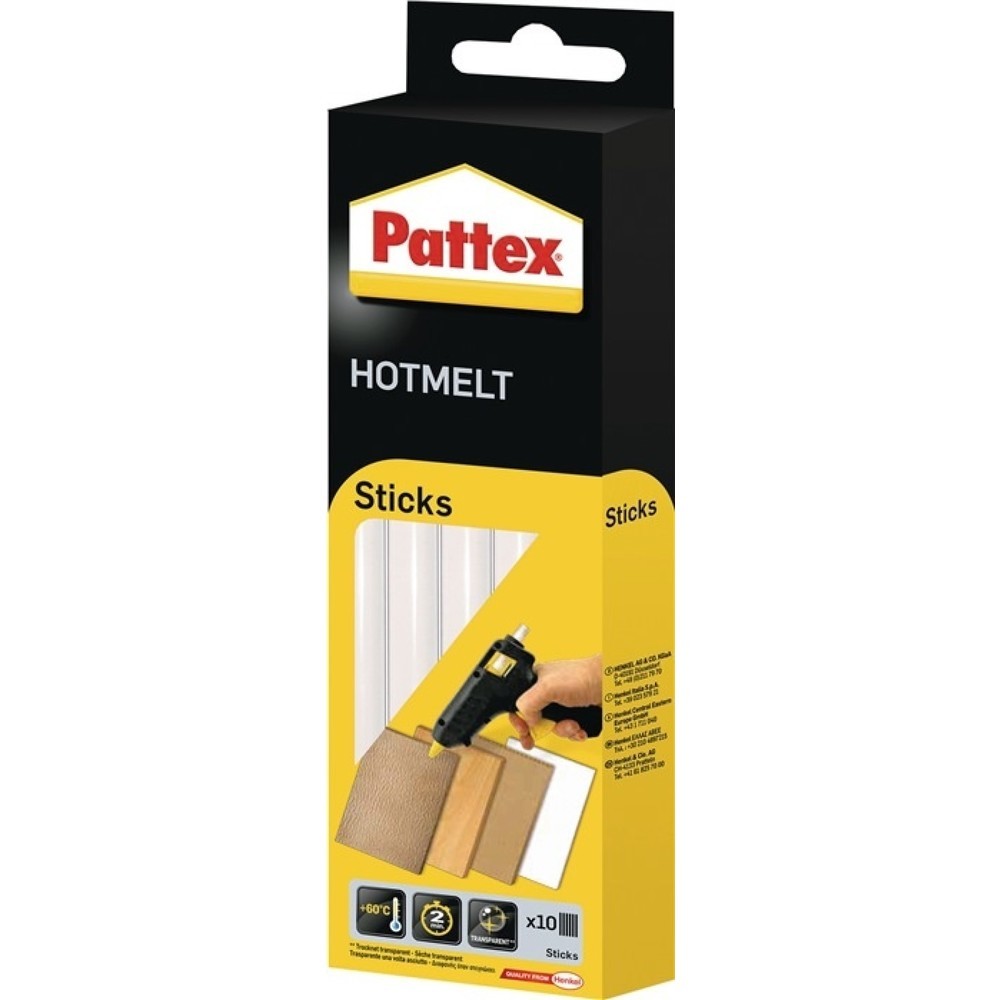 Produktabbildung: PATTEX Heissklebepatronen Hot Sticks L.200mm Klebepatronen-D.11,3mm 1000g 10 St