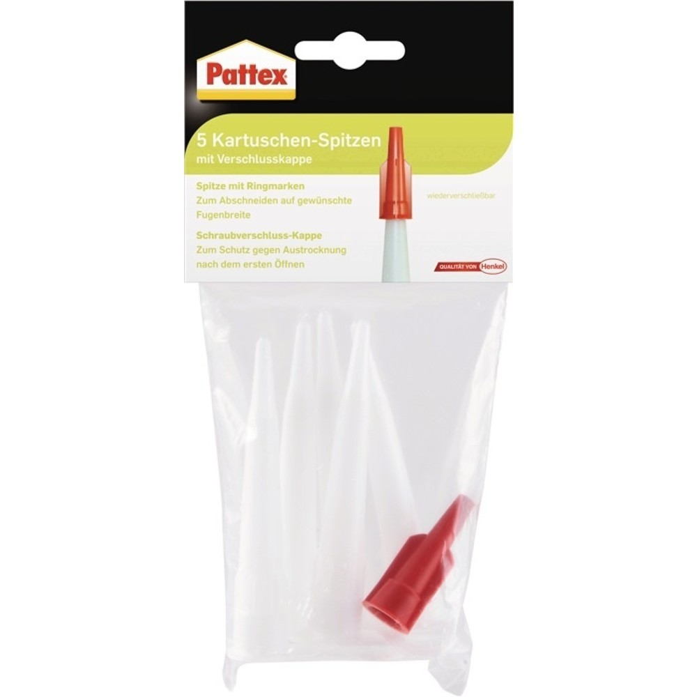 Produktabbildung: PATTEX Kartuschenspitzen PFWKS Ku.5 Spitzen,1 Verschlusskappe Btl