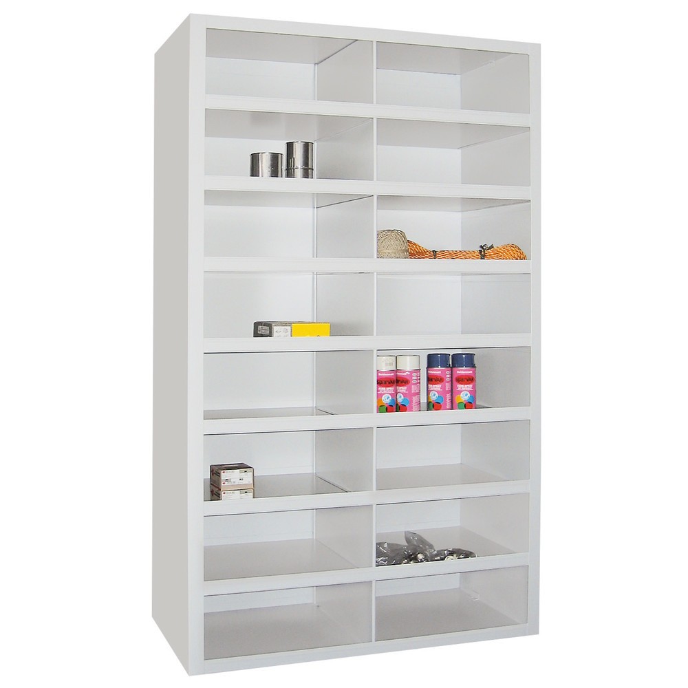 Produktabbildung: PAVOY Fächerschrank, 16 Fächer à 180 x 455 x 220 mm, resedagrün
