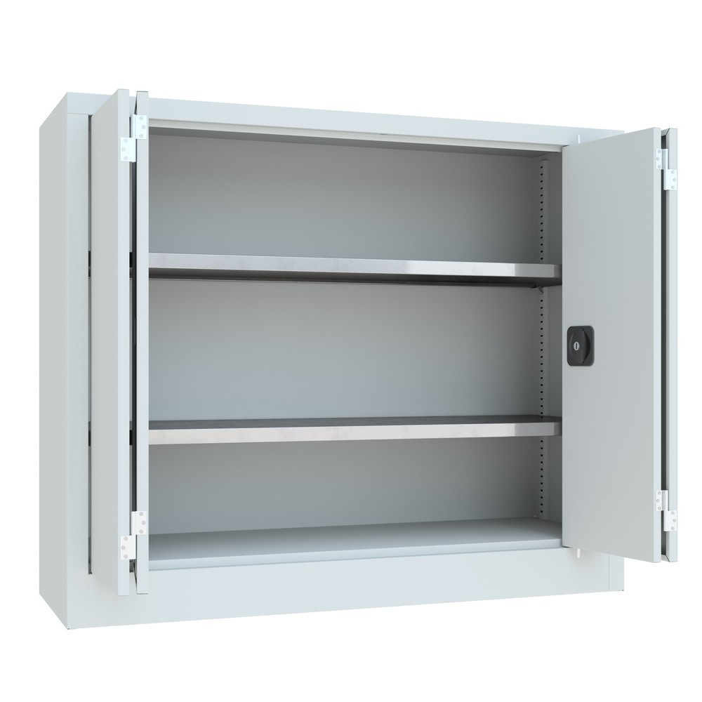 Produktabbildung Nr. 5: PAVOY Falttürenschrank mit 2 Fachböden, HxBxT 1.000 x 1.200 x 400 mm, lichtgrau, lichtgrau
