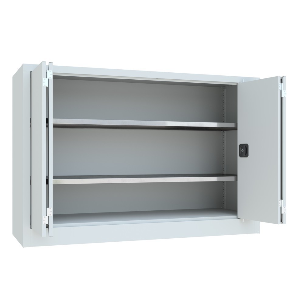 Produktabbildung Nr. 5: PAVOY Falttürenschrank mit 2 Fachböden, HxBxT 1.000 x 1.500 x 500 mm, lichtgrau, lichtgrau