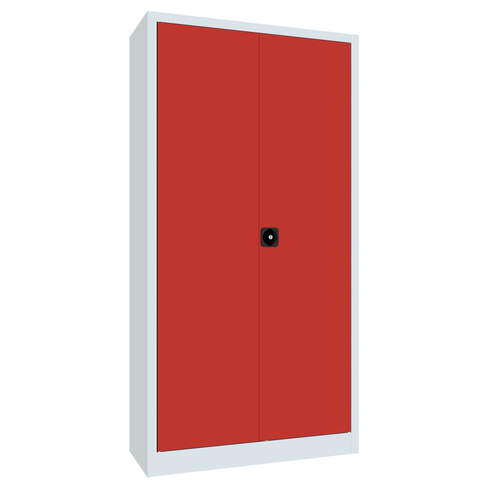 Produktabbildung Nr. 1: PAVOY Grossraum-Flügeltürschrank, 4 Fachböden, HxBxT 1.950 x 1.000 x 400 mm, feuerrot, lichtgrau