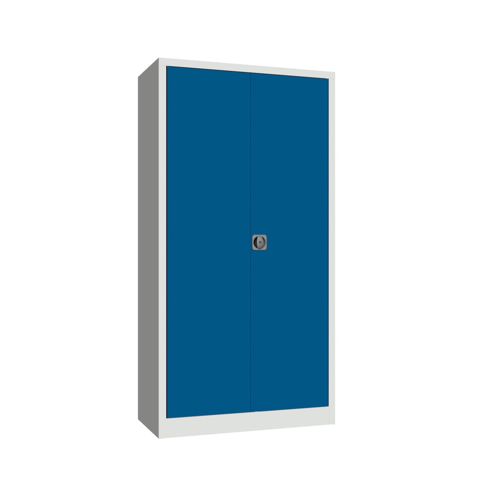 Produktabbildung: PAVOY Grossraum-Flügeltürschrank, 4 Fachböden, HxBxT 1.950 x 1.000 x 500 mm, enzianblau, lichtgrau