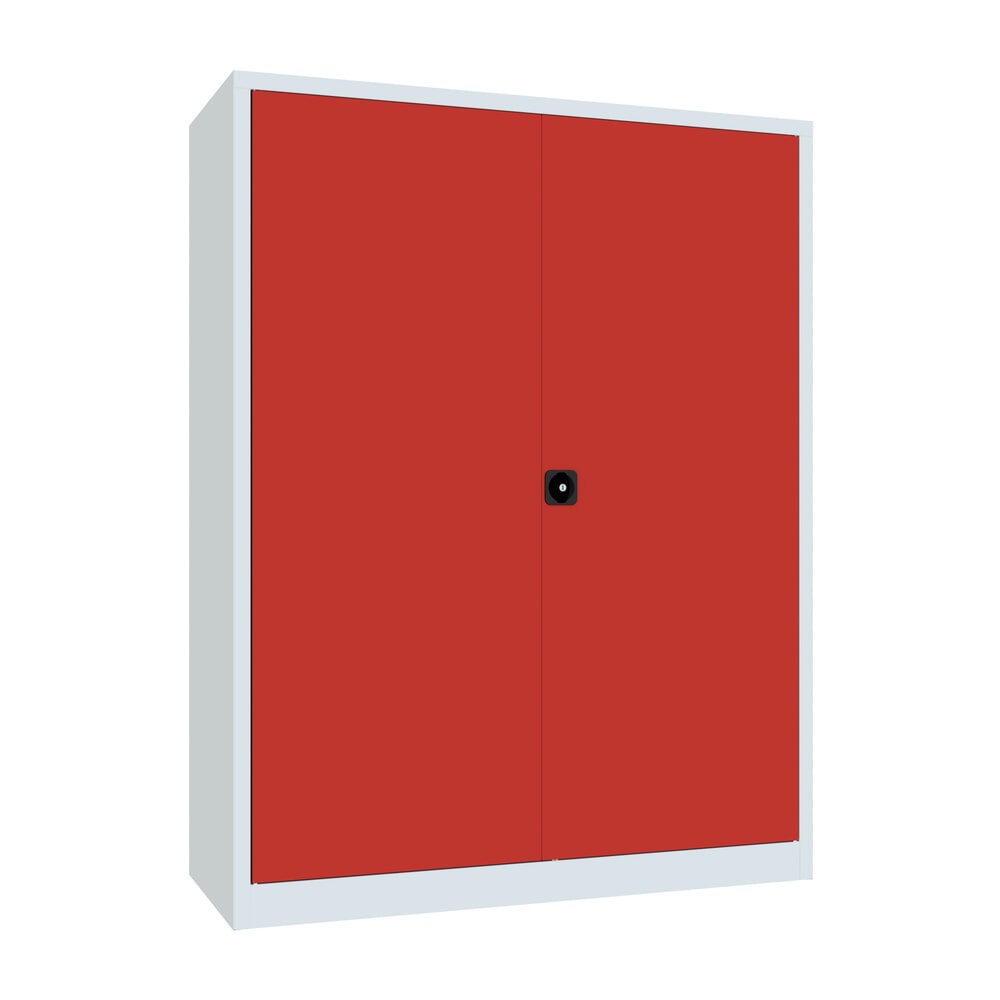 Produktabbildung: PAVOY Grossraum-Flügeltürschrank, 4 Fachböden, HxBxT 1.950 x 1.500 x 600 mm, feuerrot, lichtgrau