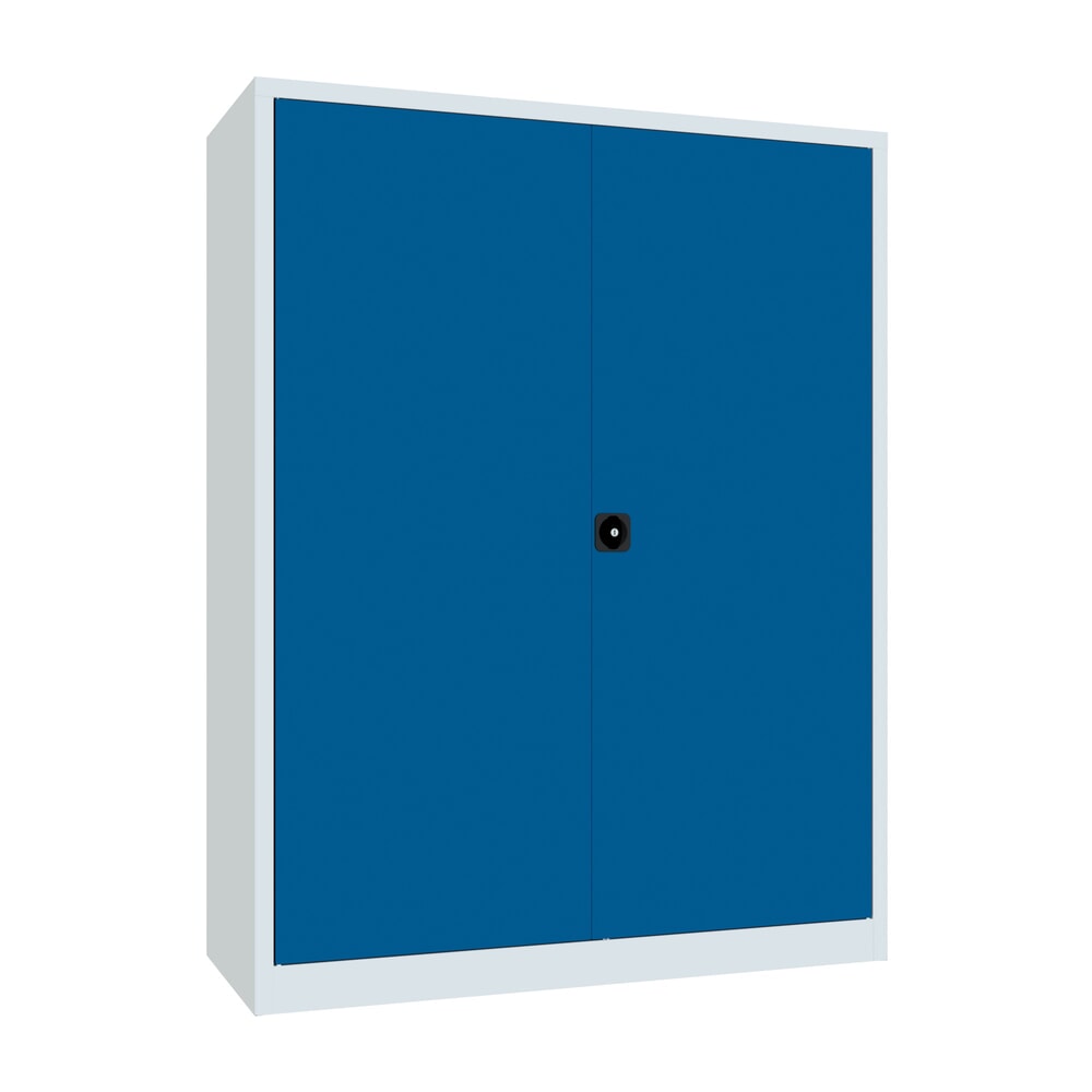 Produktabbildung: PAVOY Grossraum-Flügeltürschrank, 4 Fachböden, HxBxT 1.950 x 1.500 x 600 mm, enzianblau, lichtgrau