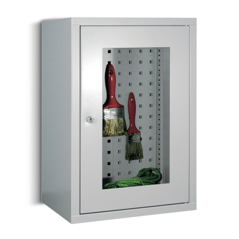 Hängeschrank PAVOY mit Sichtfenster, HxBxT 600 x 400 x 300 mm, Lochrückwand