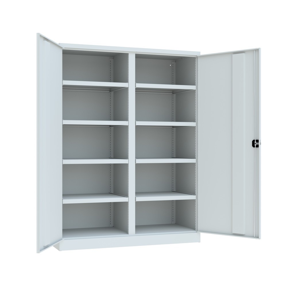 Produktabbildung Nr. 3: PAVOY Industrie-Schwerlastschrank Premium mit Mittelwand, 8 Fachböden, HxBxT 1.950 x 1.470 x 630 mm, lichtgrau, lichtgrau