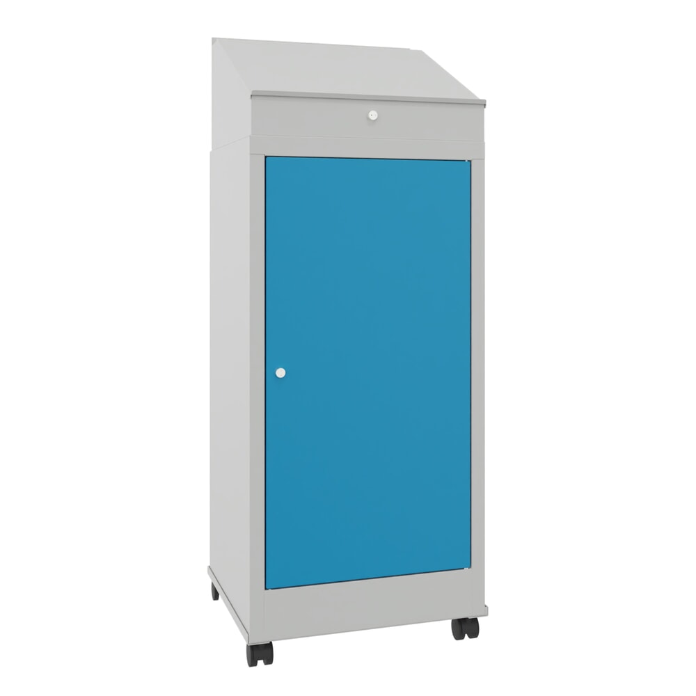 Produktabbildung: PAVOY Industrie-Stehpult, mobil, HxBxT 1.330 x 500 x 500 mm, 2 Einlegeböden, lichtgrau, anthrazitgrau