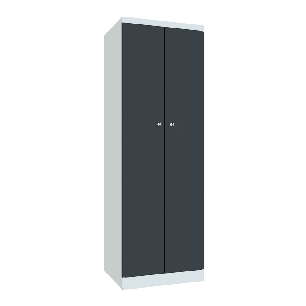 Produktabbildung: PAVOY Kleiderspind mit aufschlagenden Türen, HxBxT 1.800 x 600 x 500, einzeln verschliessbar, anthrazitgrau, lichtgrau