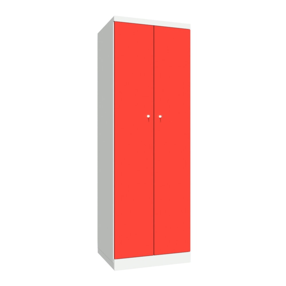 Produktabbildung: PAVOY Kleiderspind mit aufschlagenden Türen, HxBxT 1.800 x 600 x 500, einzeln verschliessbar, feuerrot, lichtgrau