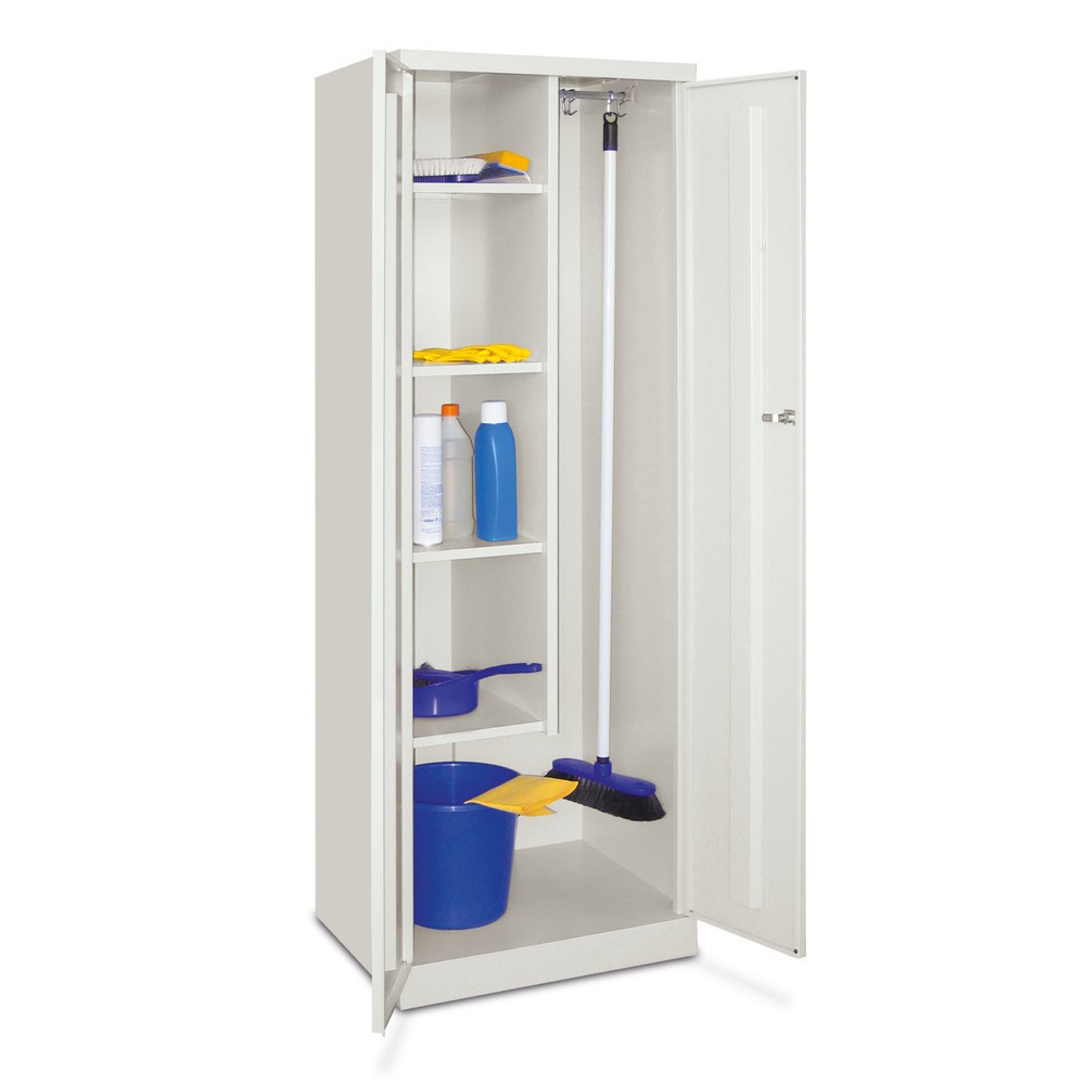 Produktabbildung: PAVOY Putzmittelschrank, HxBxT 1.800 x 600 x 500 mm, rubinrot, reinweiss