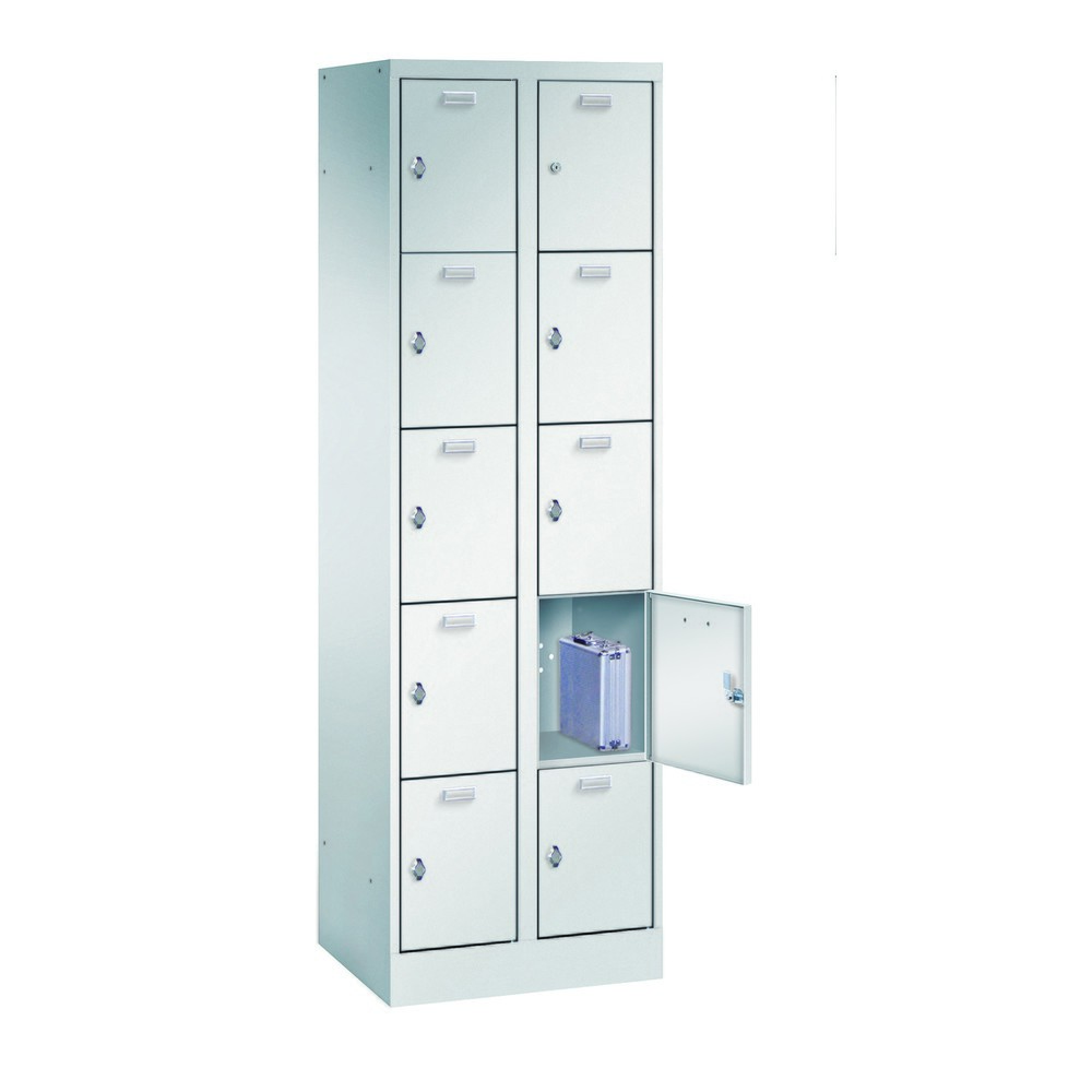 Produktabbildung: PAVOY Schliessfachschrank, 2 x 5 Fächer, Drehriegelverschluss, HxBxT 1.950 x 600 x 500 mm, Abteil Breite 300 mm