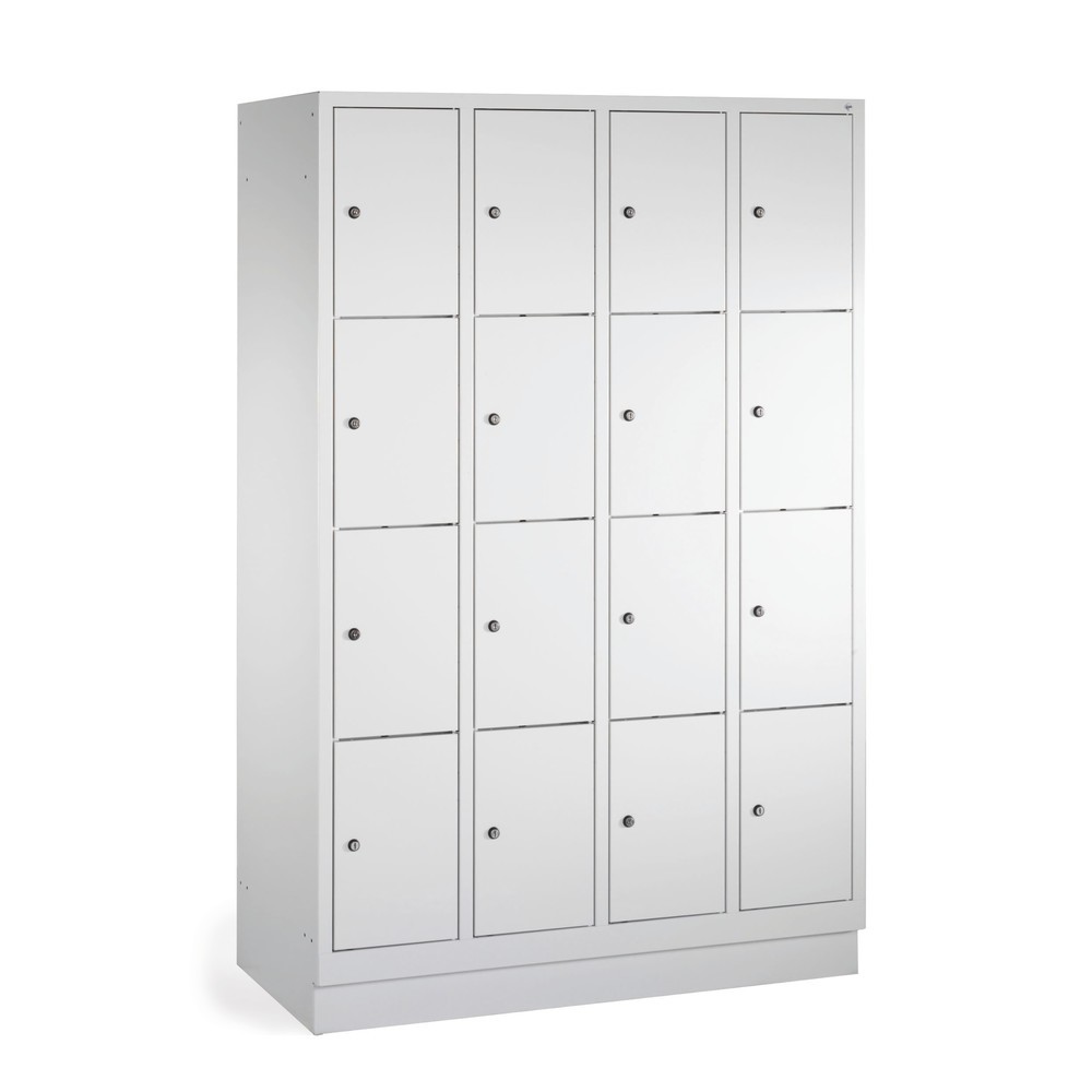 Produktabbildung Nr. 1: PAVOY Schliessfachschrank mit Zylinderschloss, 4 x 2 Fächer, HxBxT 855 x 1.200 x 500 mm, feuerrot, lichtgrau