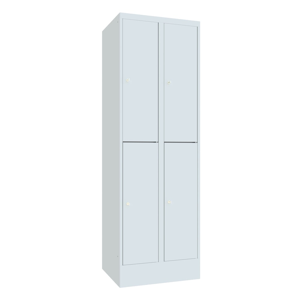 Produktabbildung: PAVOY Schliessfachschrank, 2 x 2 Fächer, HxBxT 1.850 x 600 x 500 mm, lichtgrau, lichtgrau