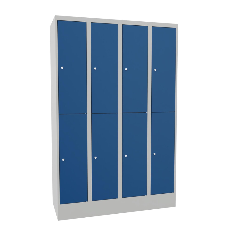 Produktabbildung Nr. 1: PAVOY Schliessfachschrank, 4 x 2 Fächer, HxBxT 1.850 x 1.200 x 500 mm, enzianblau, lichtgrau