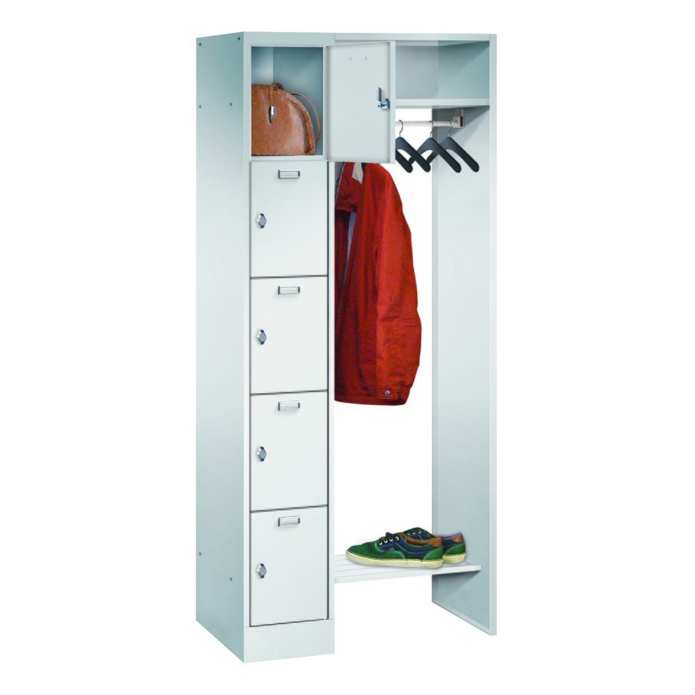 Produktabbildung: PAVOY Schliessfachspind, 5 Fächer, Drehriegelverschluss, HxBxT 1.950 x 750 x 500 mm, Abteil Breite 300 mm