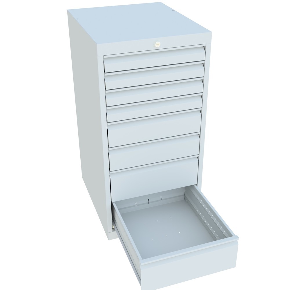 Produktabbildung Nr. 3: PAVOY Schubladenschrank, Höhe 1.000 mm, Schubladen 4x75 + 2x125 + 2x175 mm, Breite 500 mm, lichtgrau, lichtgrau