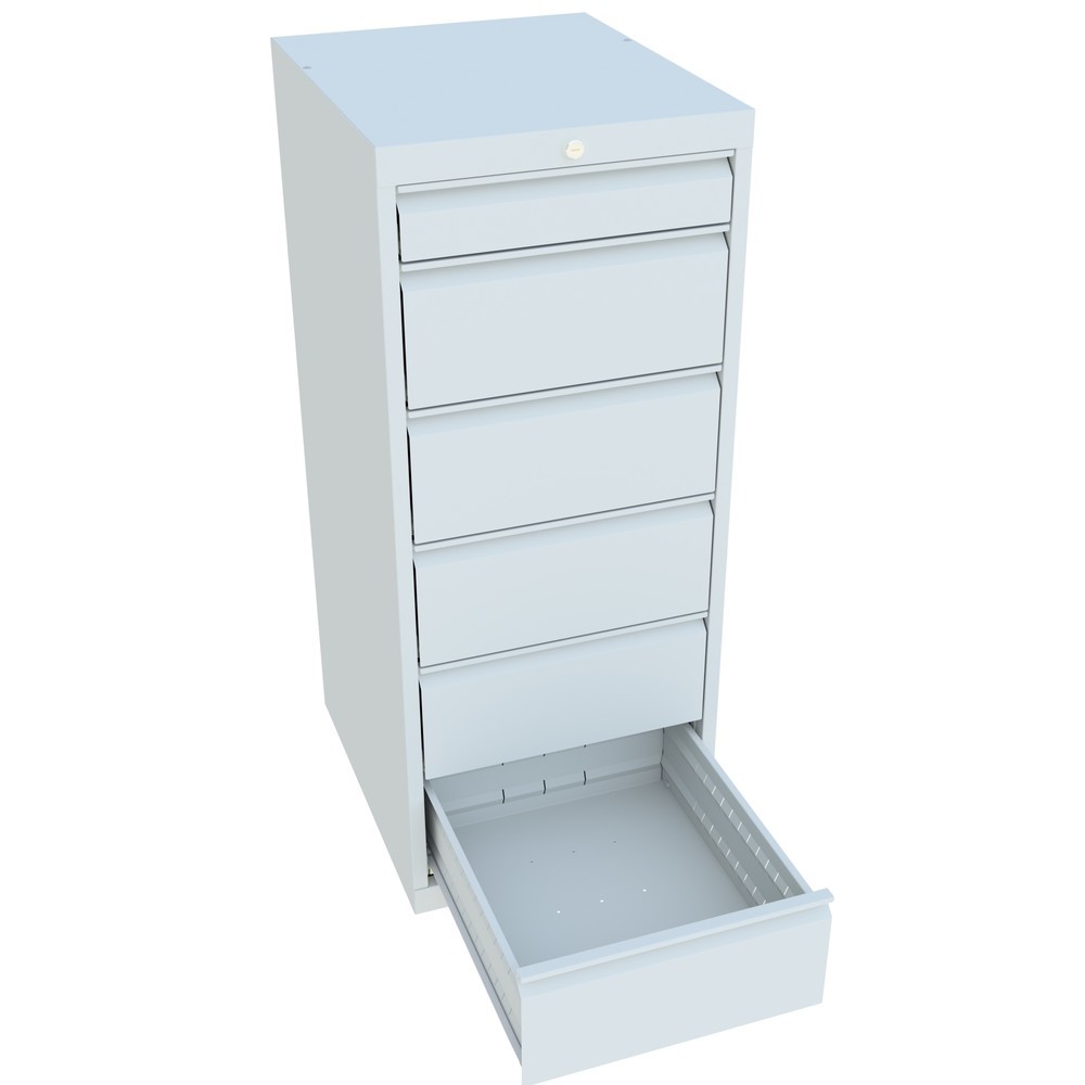 Produktabbildung Nr. 3: PAVOY Schubladenschrank, Höhe 1.200 mm, Schubladen 1x100 + 5x200 mm, Breite 500 mm, lichtgrau, lichtgrau