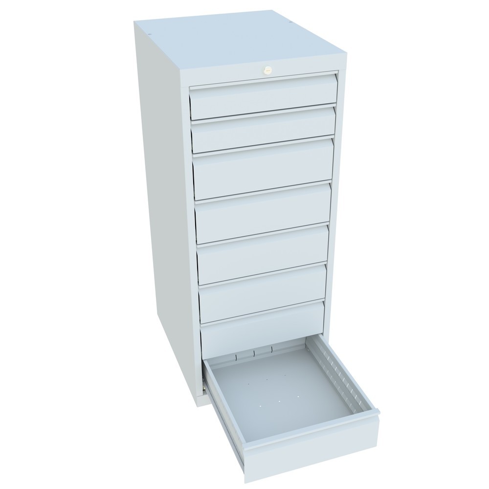 Produktabbildung Nr. 3: PAVOY Schubladenschrank, Höhe 1.200 mm, Schubladen 2x100 + 6x150 mm, Breite 500 mm, lichtgrau, lichtgrau