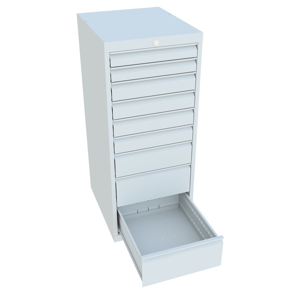 Produktabbildung Nr. 3: PAVOY Schubladenschrank, Höhe 1.200 mm, Schubladen 2x75 + 4x100 + 1x150 + 2x200 mm, Breite 500 mm, lichtgrau, lichtgrau