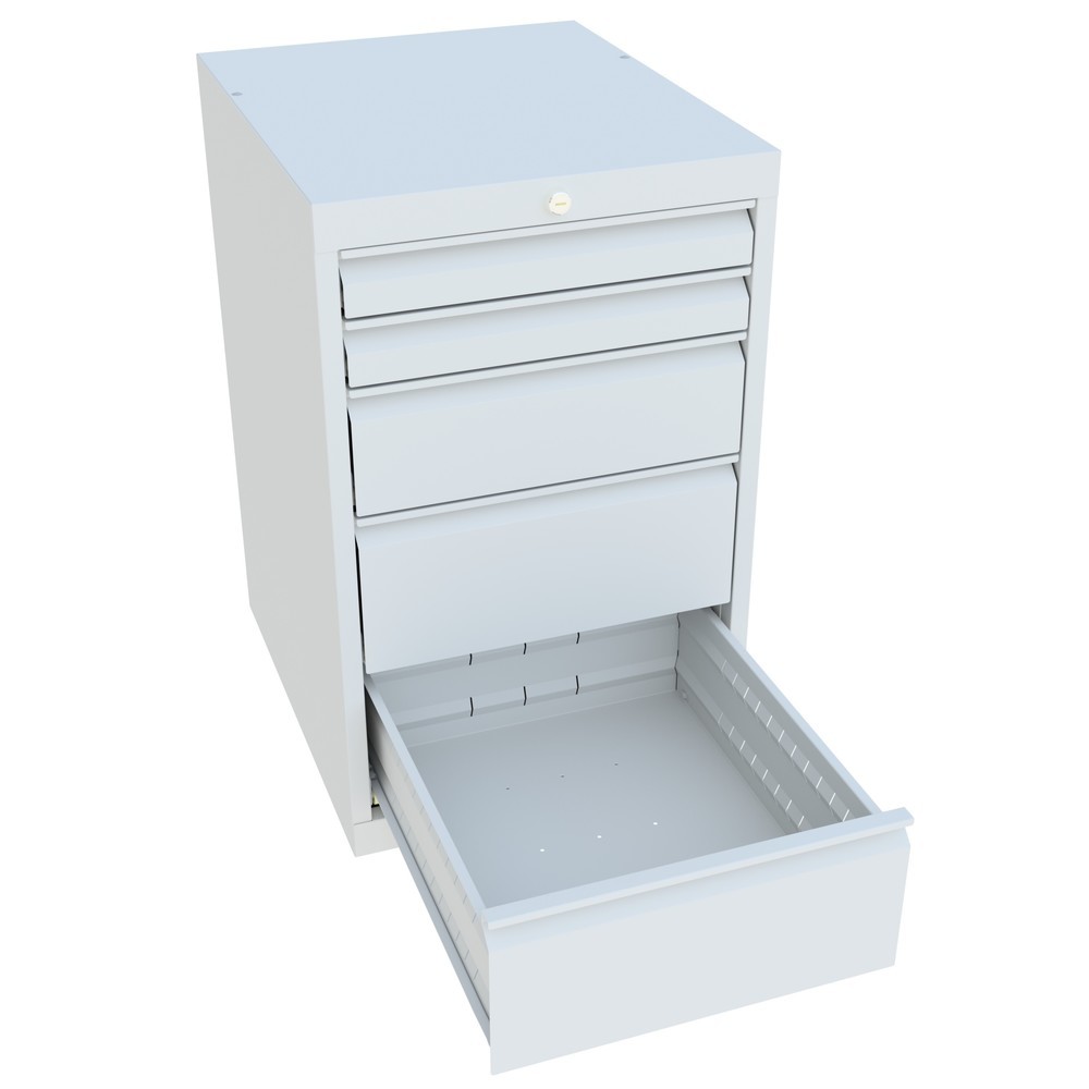 Produktabbildung Nr. 3: PAVOY Schubladenschrank, Höhe 800 mm, Schubladen 2x70 + 1x150 + 2x200 mm, Breite 500 mm, lichtgrau, lichtgrau