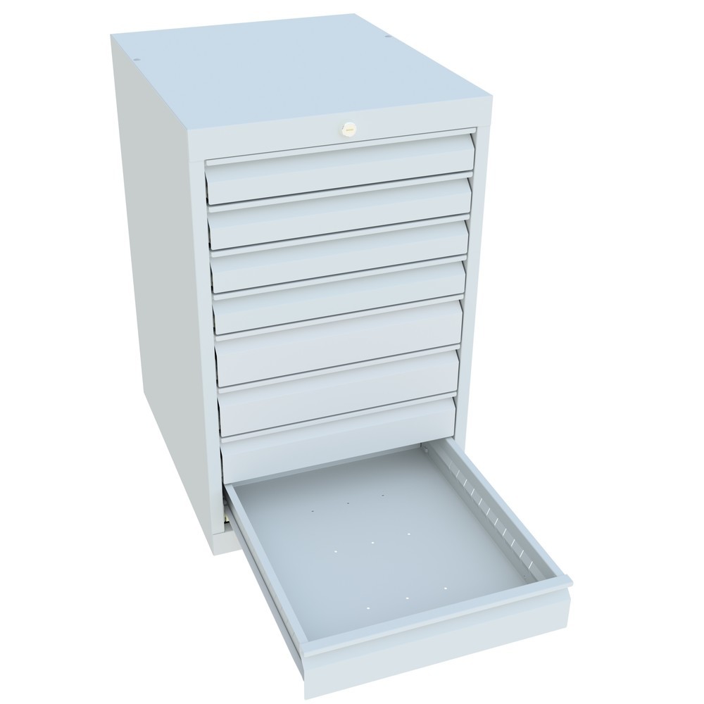 Produktabbildung Nr. 3: PAVOY Schubladenschrank, Höhe 800 mm, Schubladen 4x70 + 4x100 mm, Breite 500 mm, lichtgrau, lichtgrau