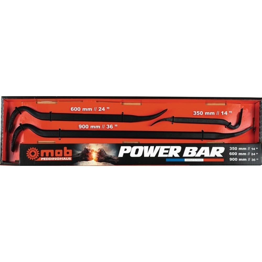 Illustration du produit: PEDDINGHAUS Nageleisenset Power Bar, Gesamtlänge 350 / 600 / 900 mm, Inhalt 3-teilig