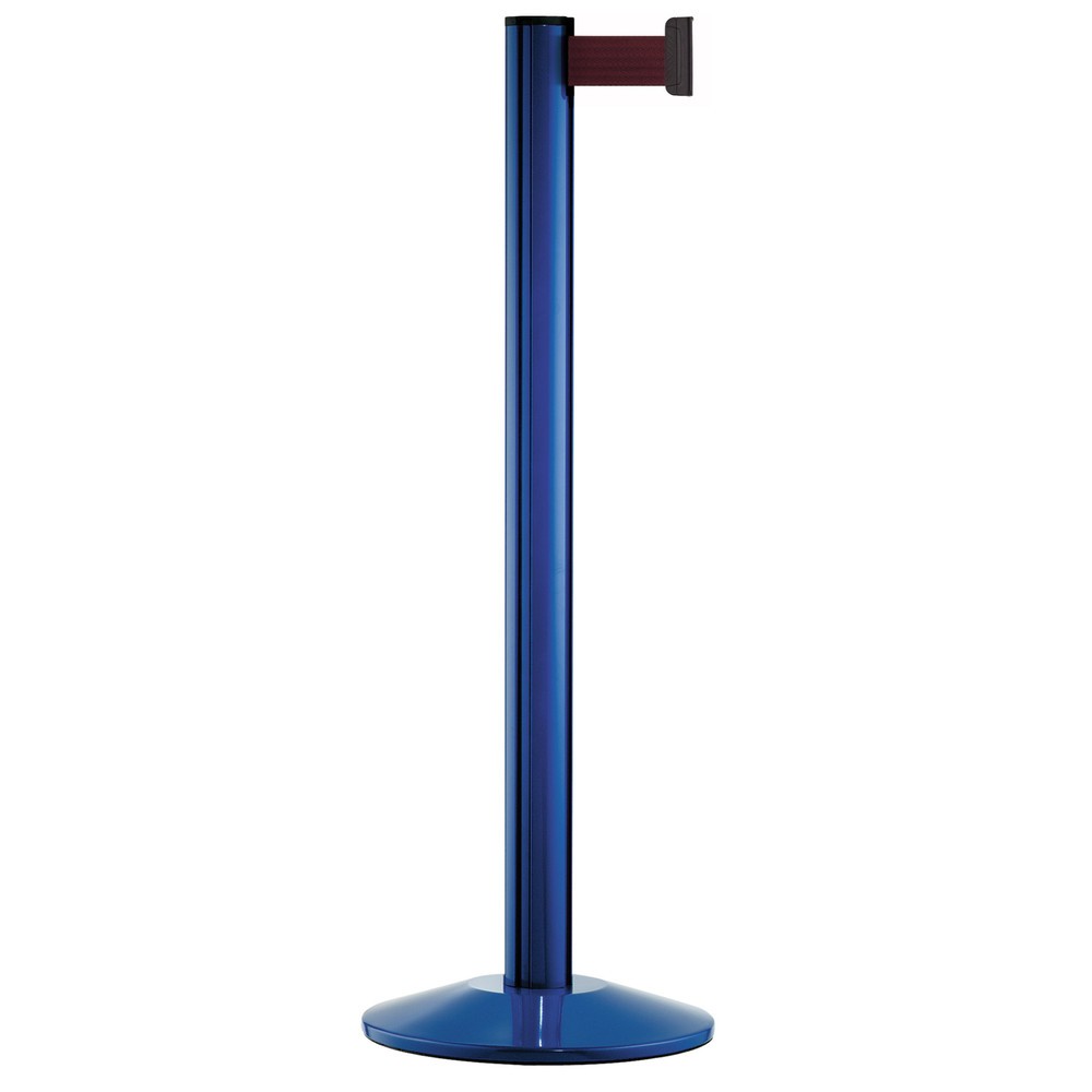 Produktabbildung: Personen-Leitsystem Classic, Ständer blau, Gurtfarbe bordeaux