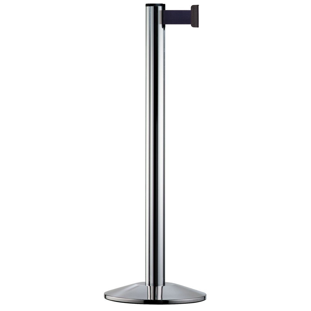 Produktabbildung: Personen-Leitsystem Extend, Ständer verchromt, Gurtfarbe navy