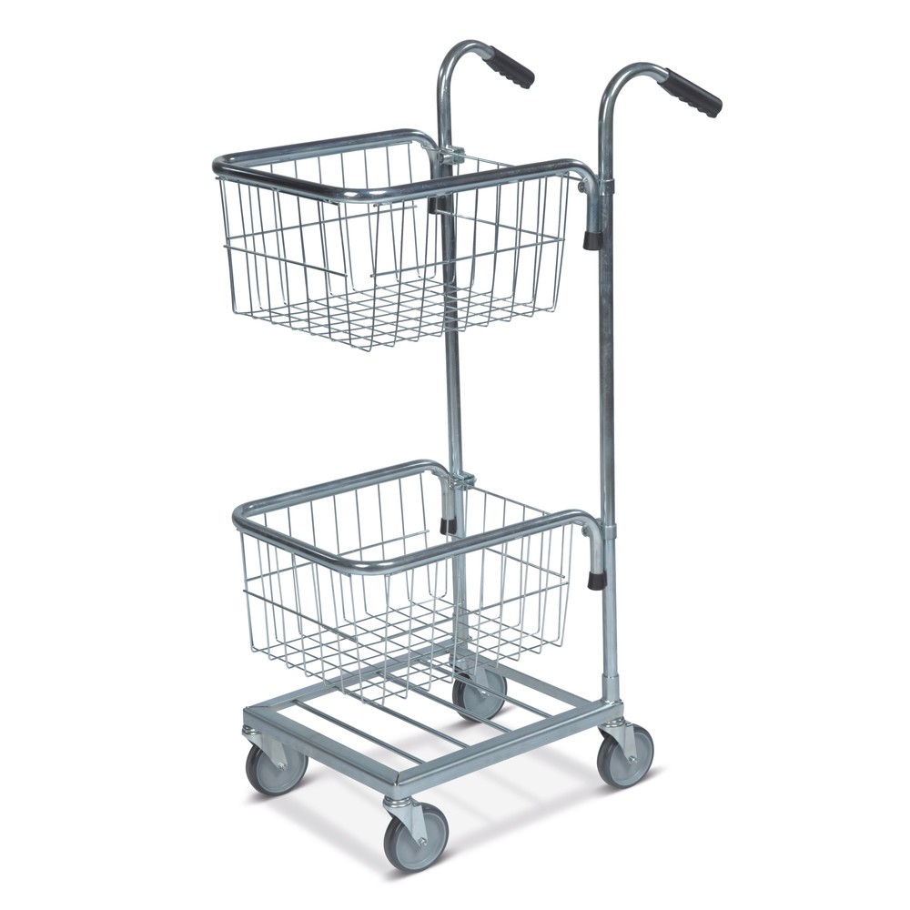 Illustration du produit: Petit chariot de transport avec deux paniers, réglable en hauteur