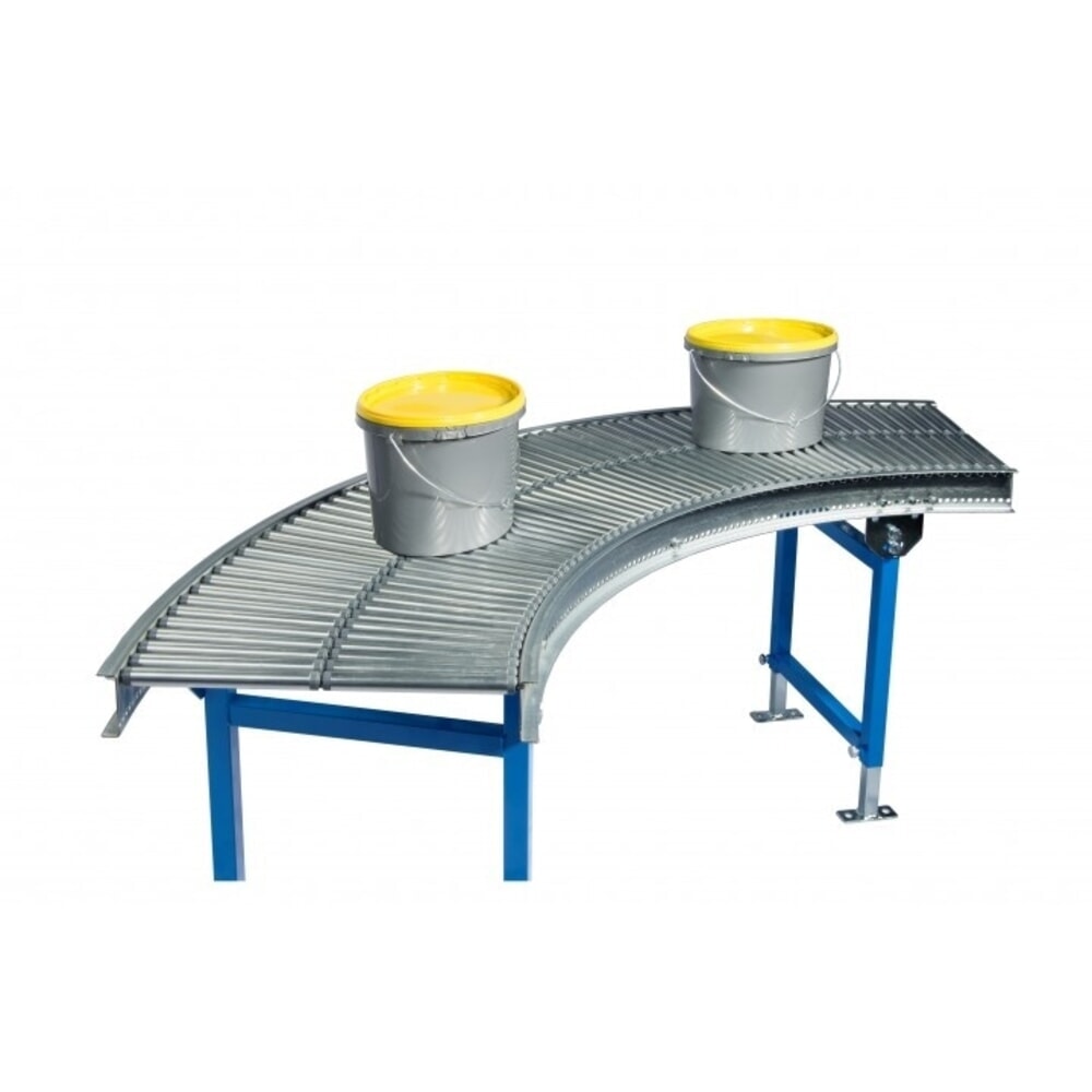 N° de l'image du produit 2 : Convoyeur à rouleaux pour petites charges, rouleaux en acier, courbe de 90°, largeur de 500 mm, entraxe : 25 mm