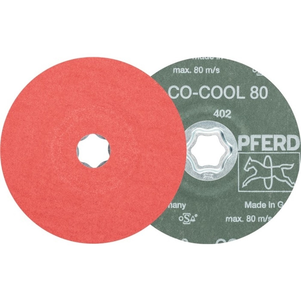 Produktabbildung: PFERD Fiberscheibe COMBICLICK CO-COOL D.125mm K.80 INOX/Alu.Keramikkorn