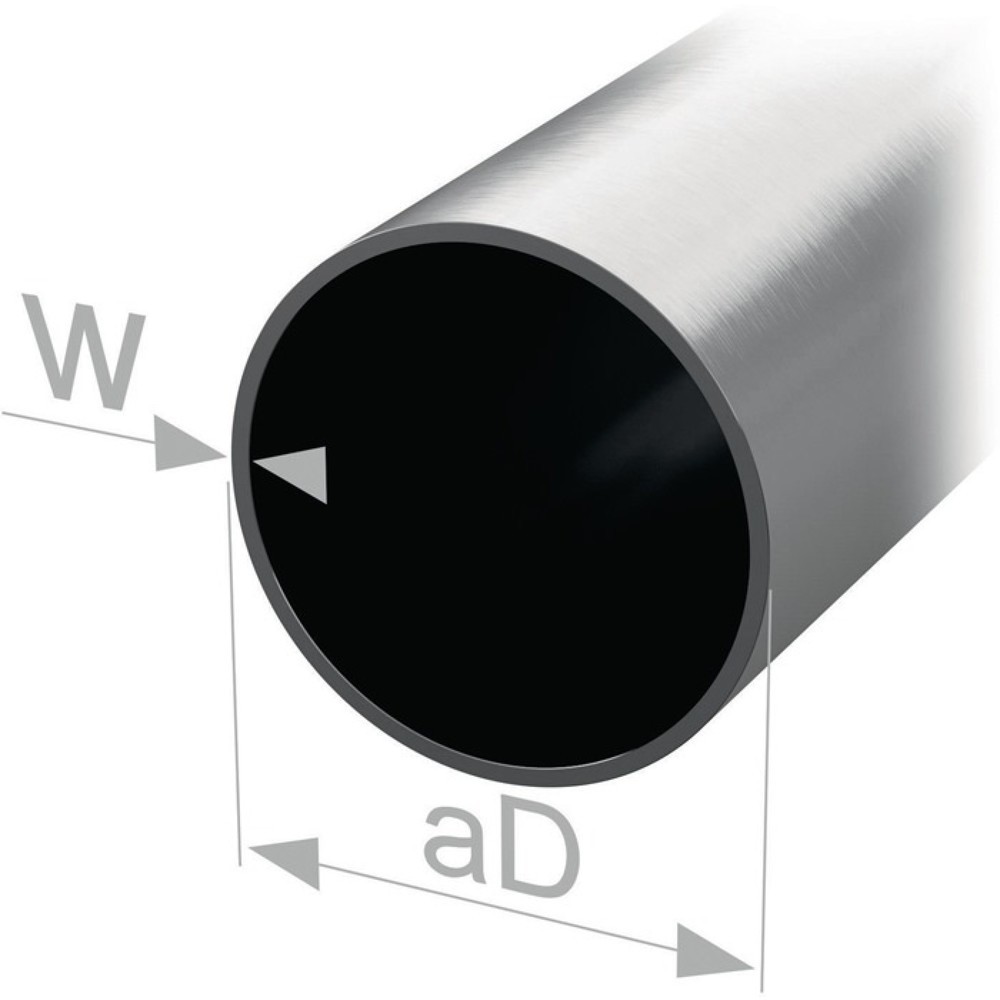 Produktabbildung: PG Rundschrankrohr, Rohraussen-Ø 20 mm Wandstärke 0,8 mm, Stahl silberfarbig, 2500 mm