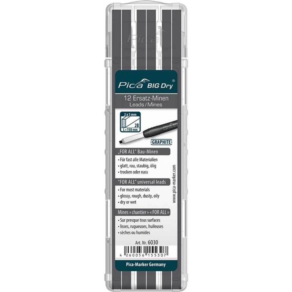 Illustration du produit: PICA Minenset Pica BIG-Dry, universell, 12x graphit, 12 Minen / Set