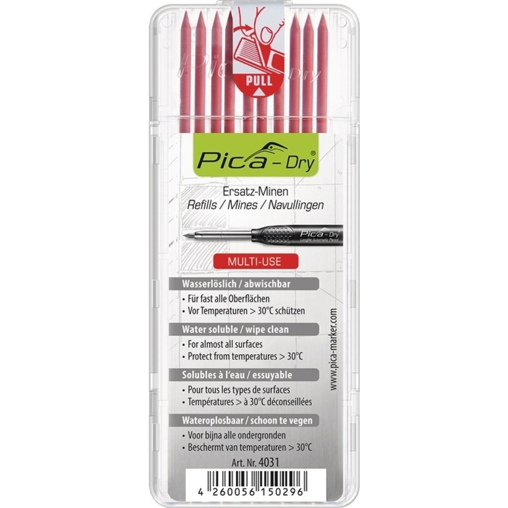 Illustration du produit: PICA Minenset Pica-Dry, feucht abwischbar, 10x rot, 10 Minen / Set