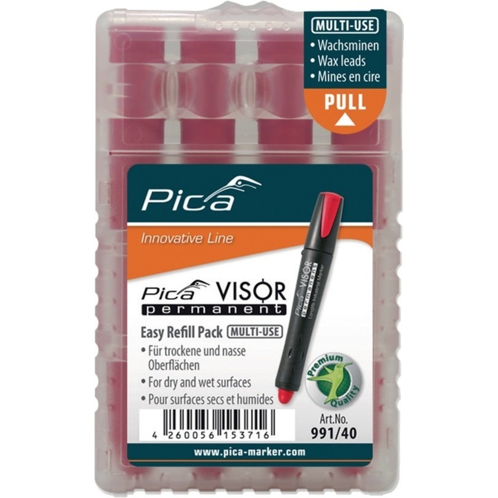 Illustration du produit: PICA Minenset Visor permanent, wasserfest, 4x rot, 4 Minen / Set