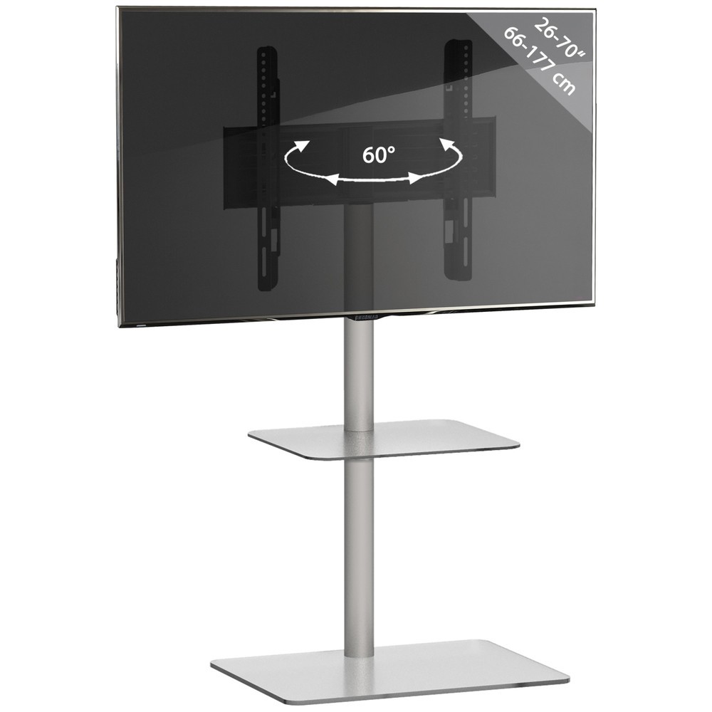 Produktabbildung Nr. 4: Pied TV Alani avec plateau intermédiaire, couleur argent
