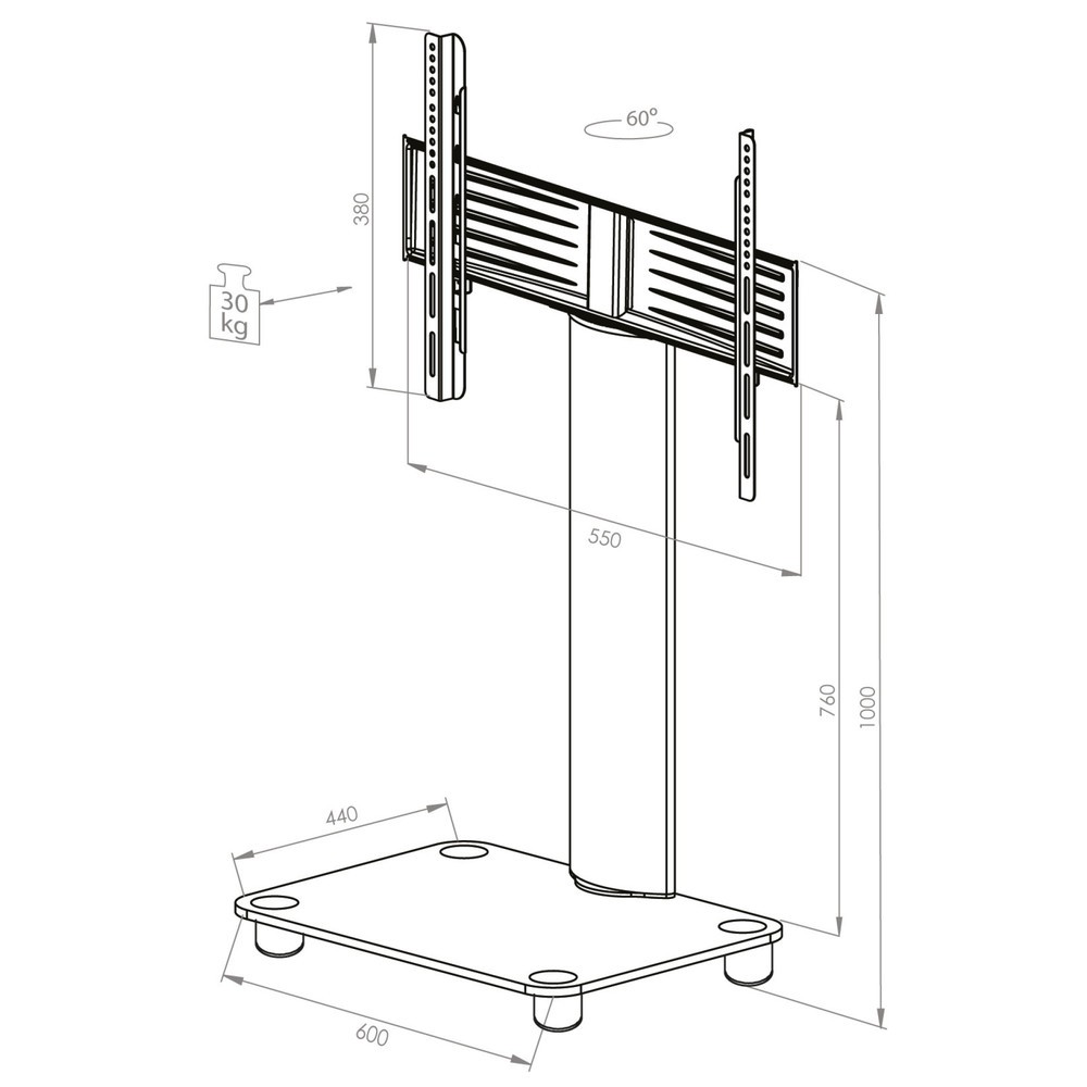 Produktabbildung Nr. 4: Pied TV Bilano, couleur argent