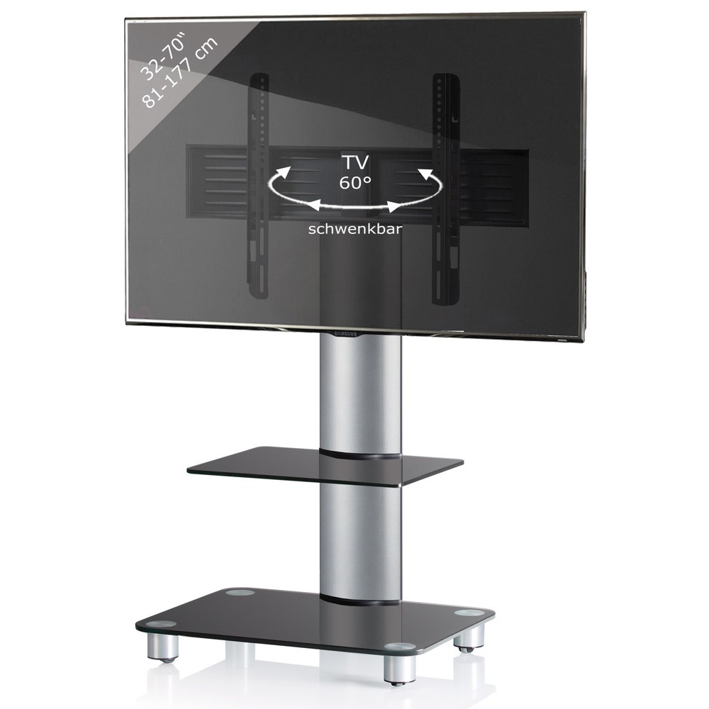 Produktabbildung Nr. 3: Pied TV Tosal avec plateau intermédiaire, couleur argent
