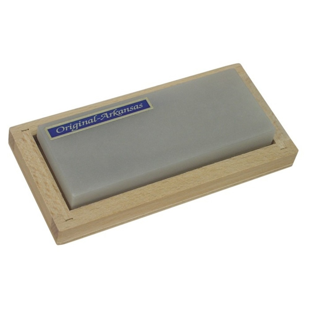 Illustration du produit: Pierre à aiguiser L100xl40 mm Nature Arkansas fin dans un coffret de bois MÜLLER