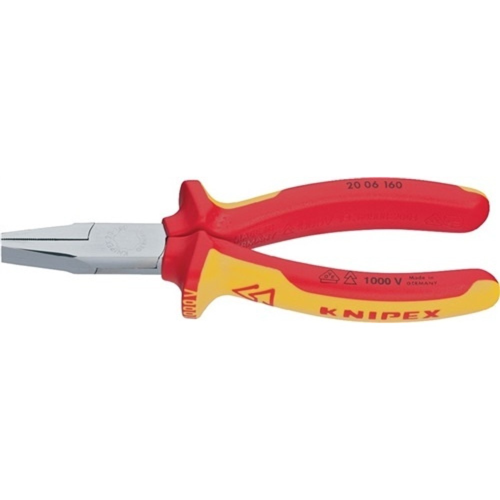 Illustration du produit: Pince à becs plats longueur totale 160 mm chromé gaines multicomposant KNIPEX