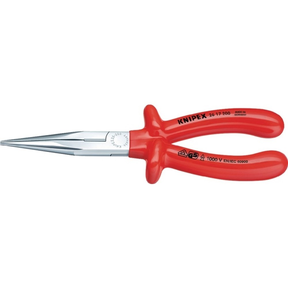 Produktabbildung Nr. 2: Pince à becs plats, ronds longueur 200 mm droite VDE plongée isolée KNIPEX