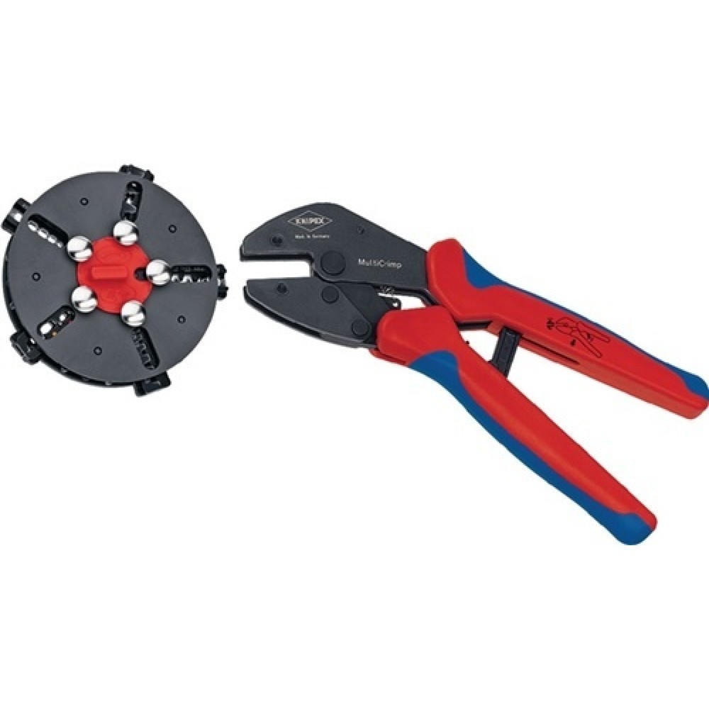 Produktabbildung Nr. 1: Pince à sertir MultiCrimp® longueur 250 mm 5 embouts de rechange KNIPEX