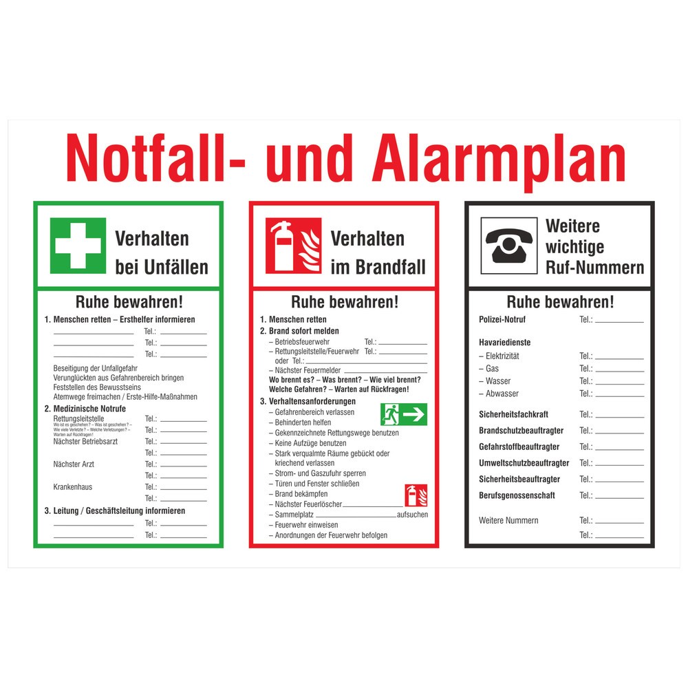Illustration du produit: Plan d’urgence et d’alarme, H x l 400 x 600 mm, plastique