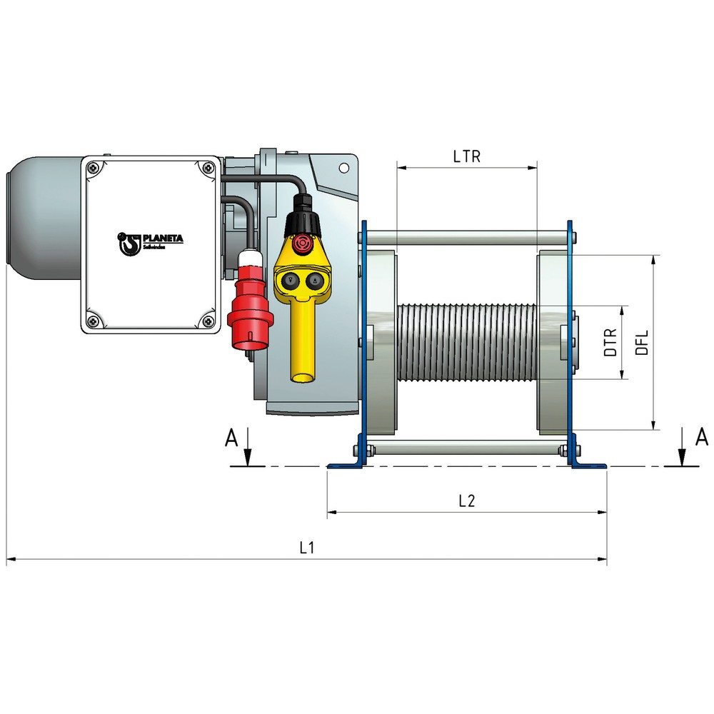 Produktabbildung Nr. 10: PLANETA Elektro-Seilwinde, Seillänge 7 m, TK 250 kg, 400 V