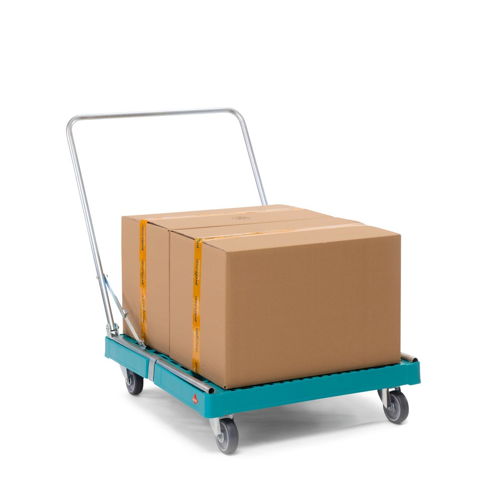 Produktabbildung Nr. 3: Ameise® Plateau à roulettes avec dossier de poussée, capacité de charge 300 kg, 2 roues fixes et 2 roues directrices